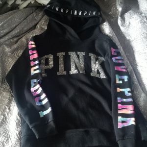 PINK Tye Dye With Bling Hoodie
